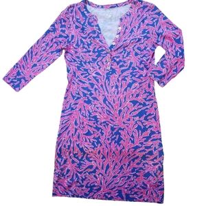 LILLY PULITZER ALESSIA Tunic Dress.  Womens.  Size XS.  Pink & Blue.